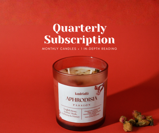 Quarterly 300g Intention Candle + Love Reading
