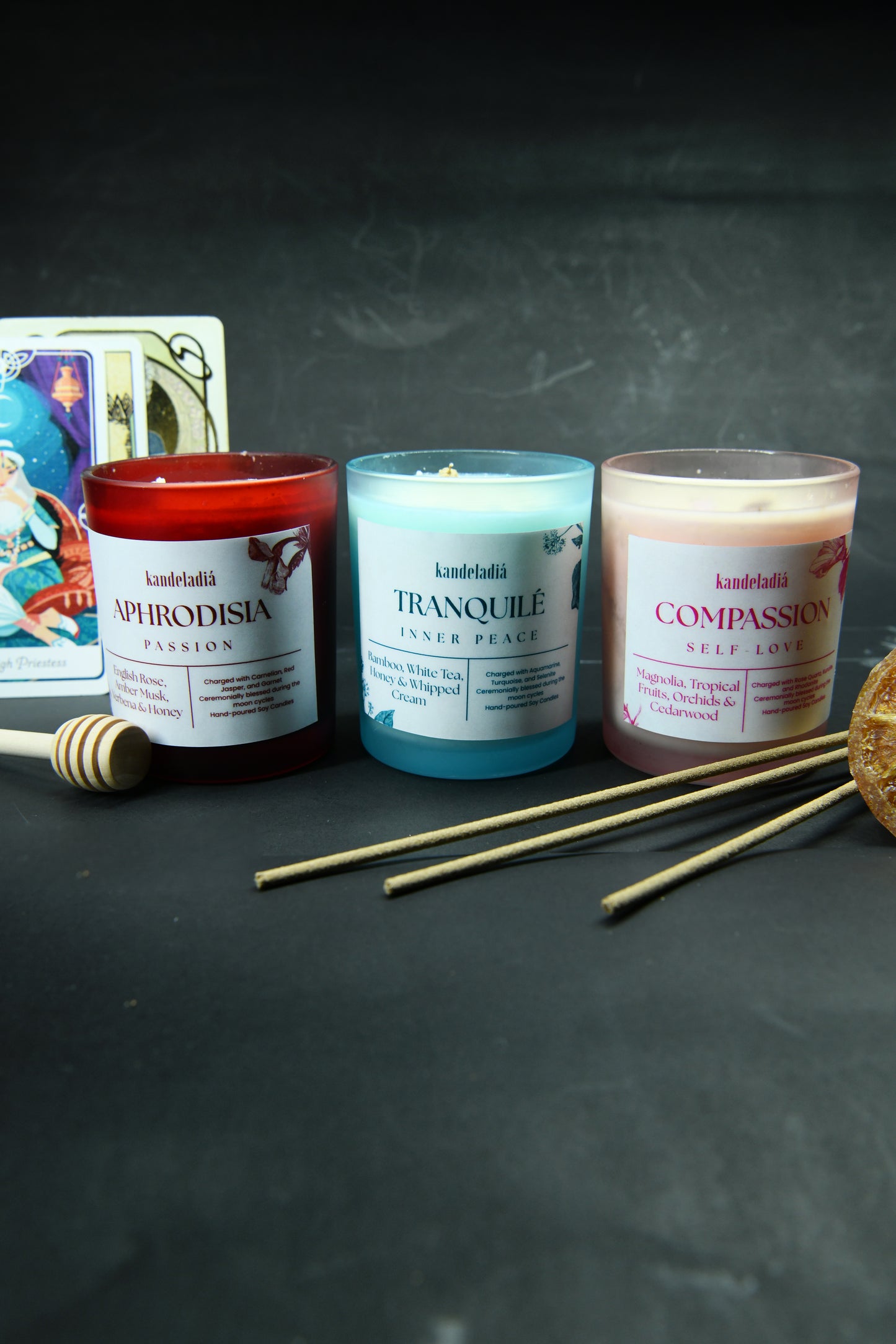 Candle Trio: The High Priestess